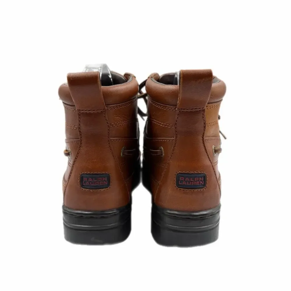 Polo Sport Ralph Lauren Boy's 6 Brown Leather Lace Up Buckle Strap Ankle Boots